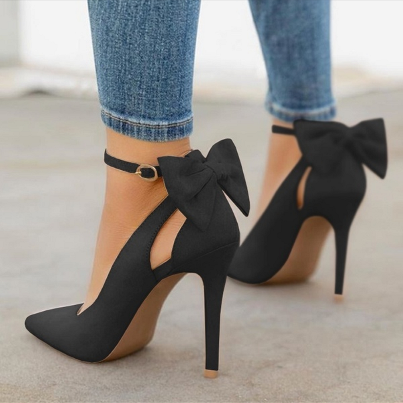 high heels with bows