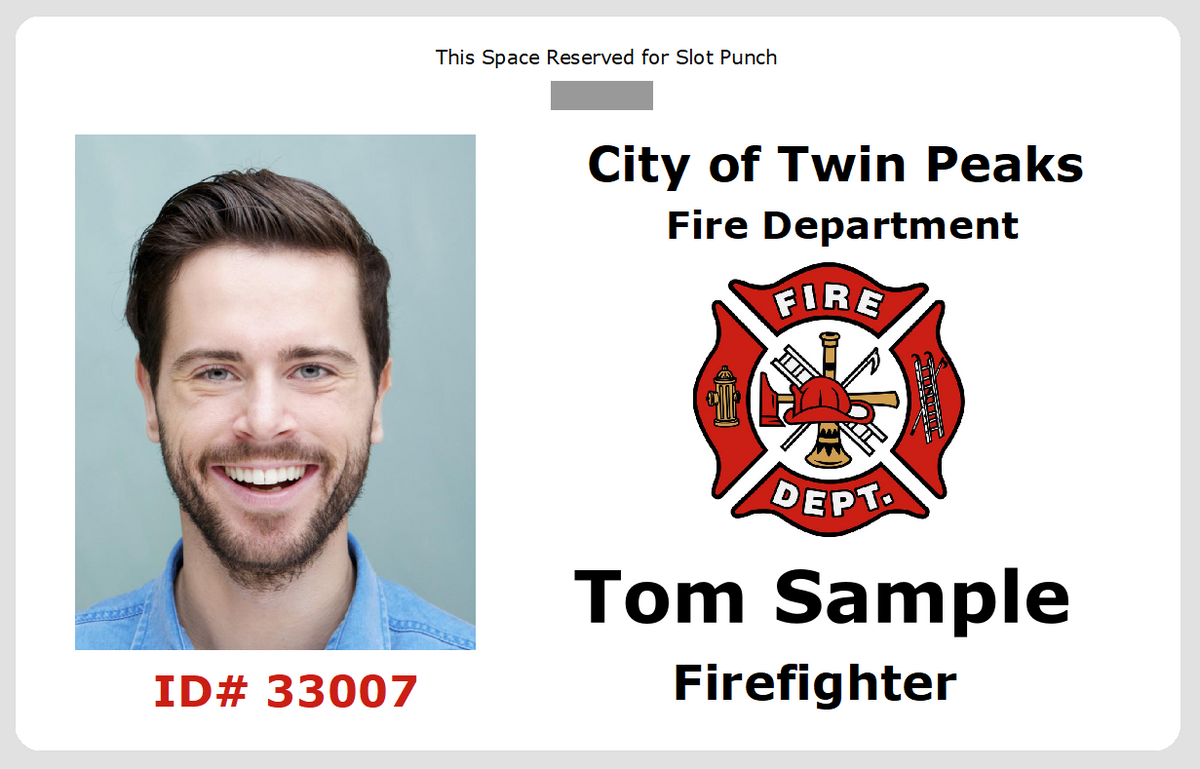 Firefighter ID Card Landscape 30mil PVC Dashbadge ID Store