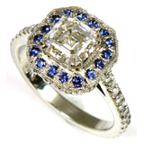 Asher Cut Diamond with Sapphire Emeralds