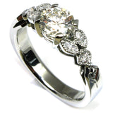 Diamond Milgrain Texture Engagement Ring