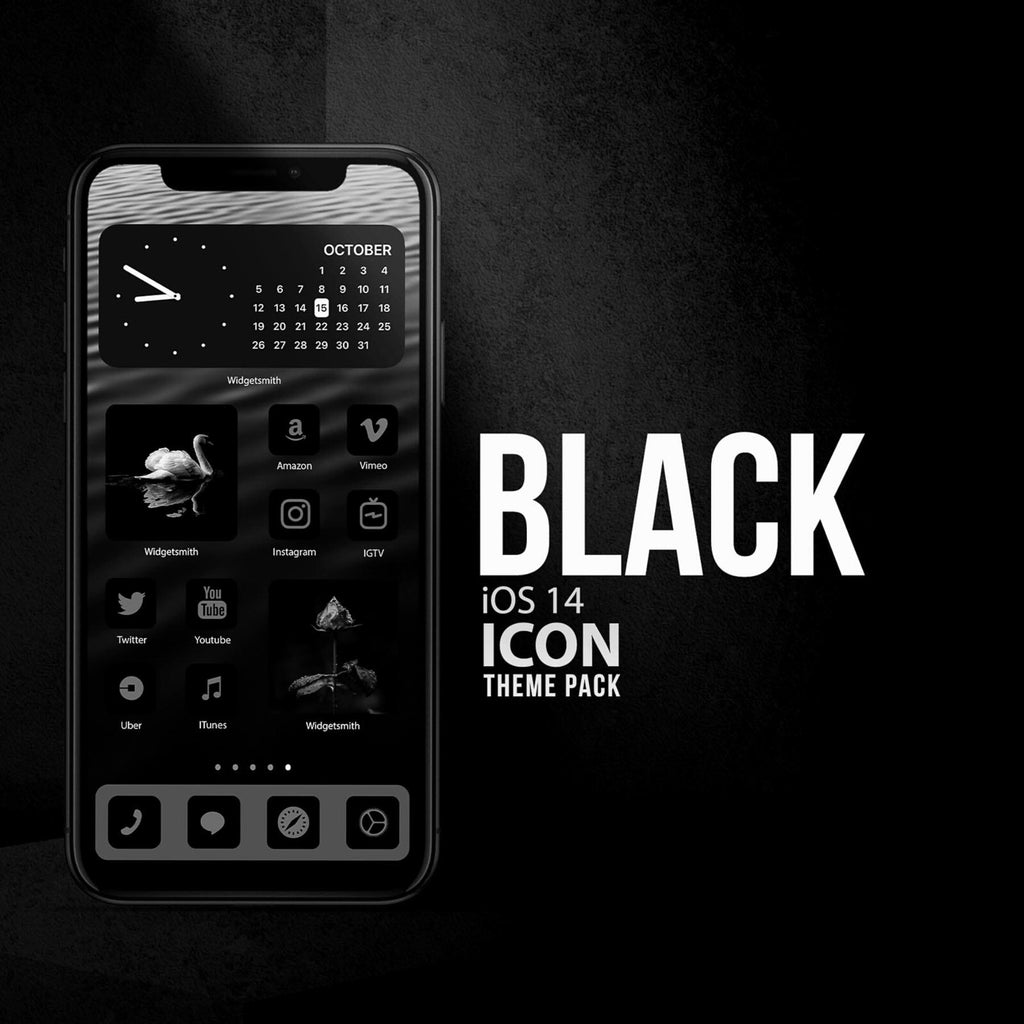 Black Ios 14 Icons Set 123presets Store 123presets