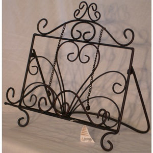RECIPE BOOK STAND METAL - BLACK/BROWN - Luxe Living 