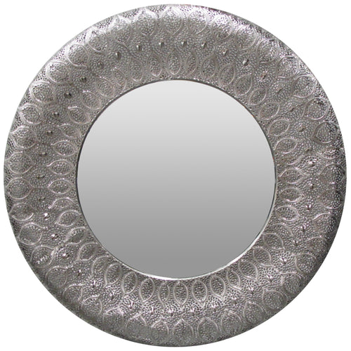 PANAMA MIRROR ROUND SILVER - Luxe Living 