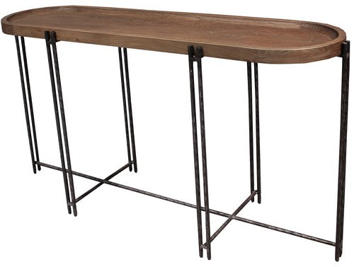 ROCCOCO HALL TABLE - ELM / IRON