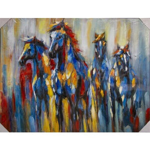 CANVAS COLOURFUL HORSES - Luxe Living 
