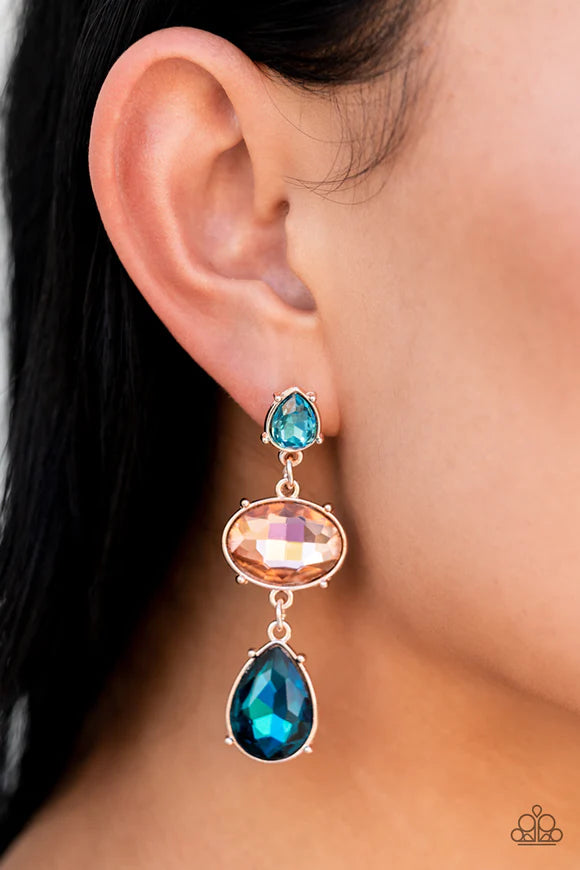 Paparazzi Accessories - ROYAL APPEAL #E85 Peg - MULTI Copper Post Earring