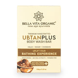 UbtanPlus Body Wash Bar Bath Soap With Haldi, Kesar & Chandan, 150 gm