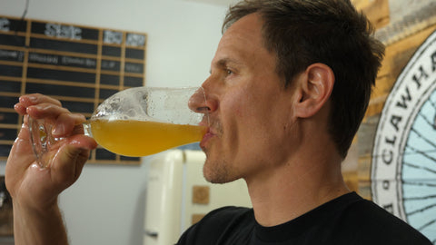 kyle drinking the finished beer