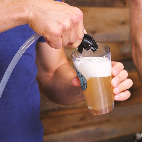 pouring finished beer