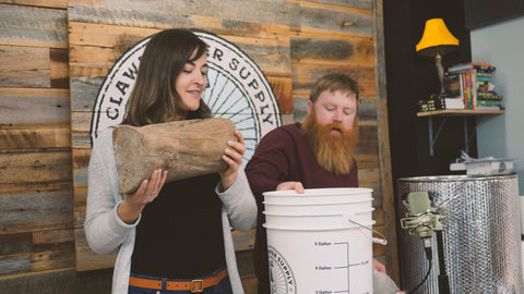 holding a log with wild yeast