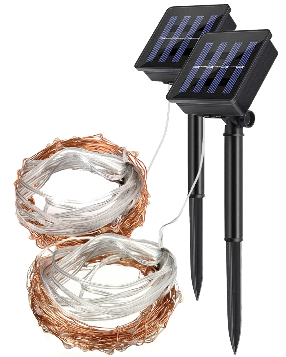 white solar powered fairy lights