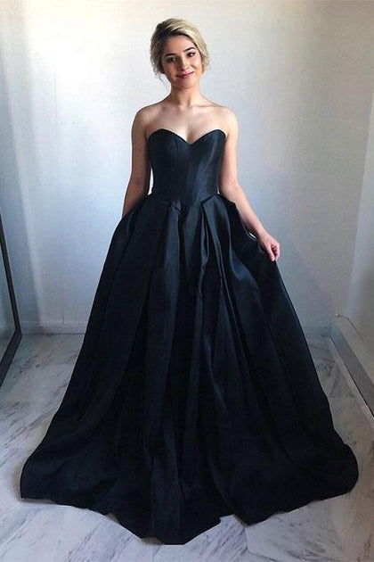 black ball gown with train