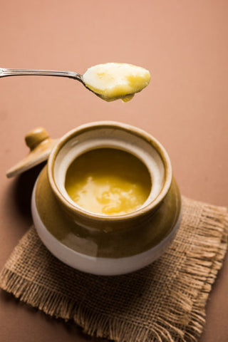 Desi Cow Ghee stored in an earthen pot