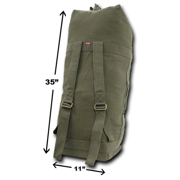 top load canvas duffle bags military style