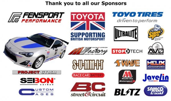 Fensport GT86R Sponsors for 2012 season