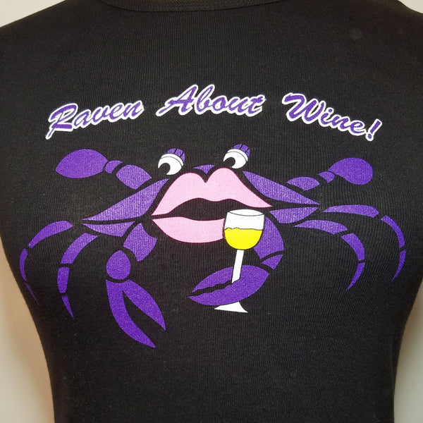 Raven about wine design short sleeve women's t-shirt in black