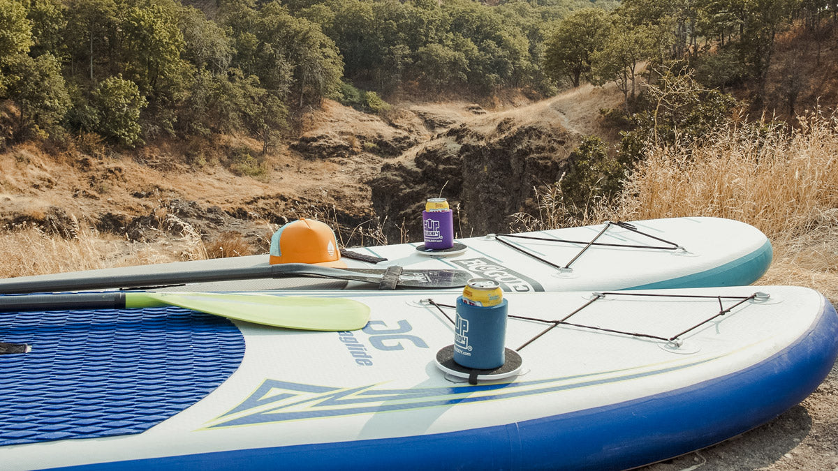 Stand Up Paddleboards with a BUOY floating hat and SUPBUDDY's