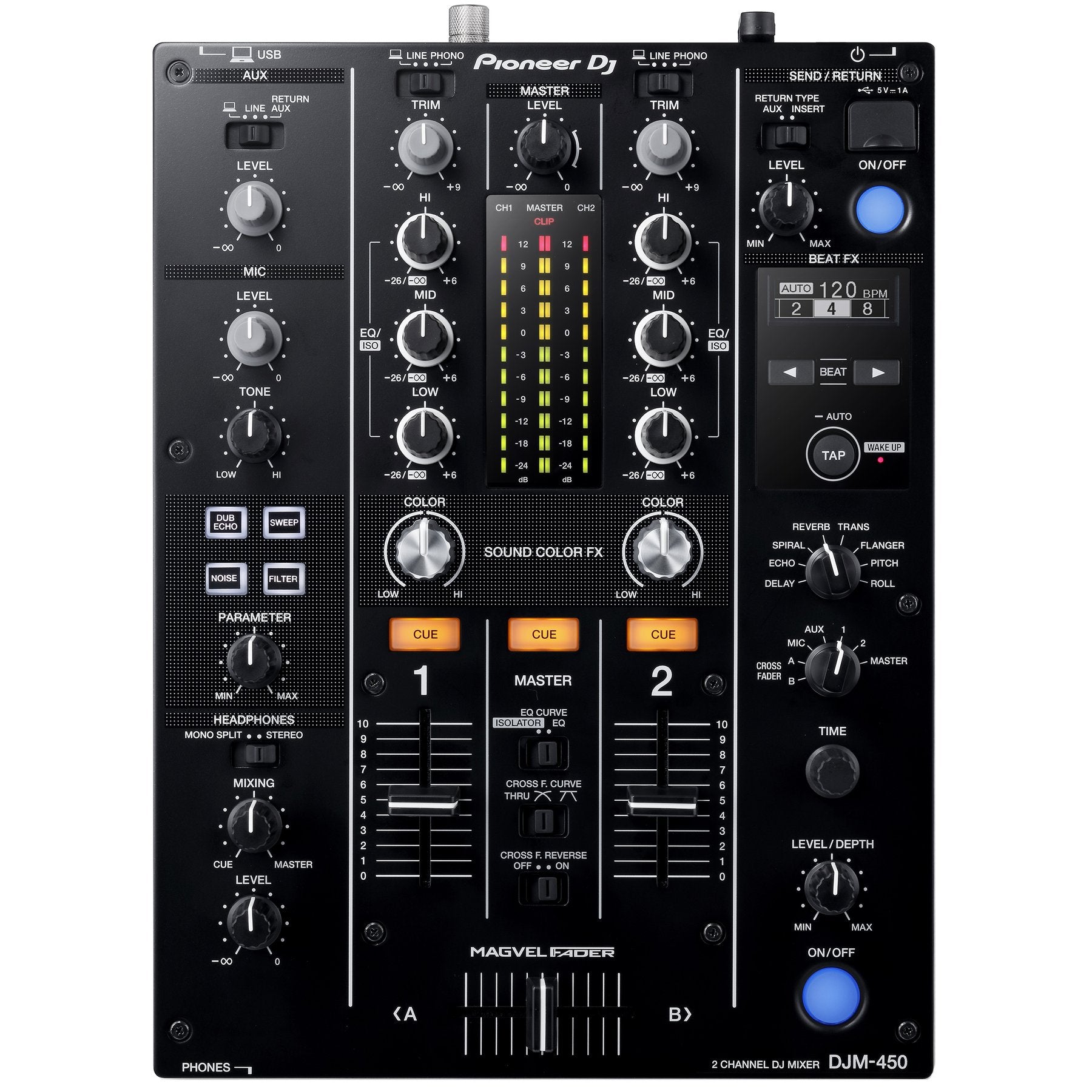 Pioneer DJ DJM-450 Compact 2-Channel DJ Mixer