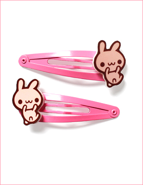 Pink Bunny hair clips