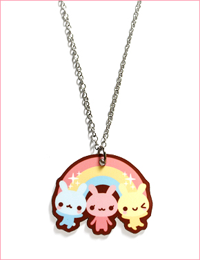 Kira Kira Rainbow Bunny necklace