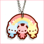 Kira Kira Rainbow Bunny necklace