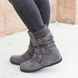 Casual Knitted Low Heel Boots