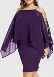 Solid Color Plus Size Chiffon Midi Dress S-5XL