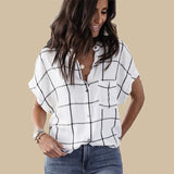 Plaid Print Casual Blouse