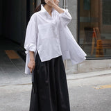 Loose Large Size Cloak Long Sleeve Irregular Shirt