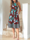 Plus Size Print Sleeveless Midi Dress S-5XL