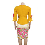 Summer And Autumn Women Printing Plus Size Dress L-3XL