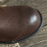 Middle tube layer leather Martin boots_brown