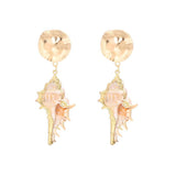 Bohemian Natural Gold-plated Conch  Beach Wind Earrings