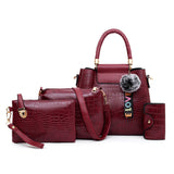 Fashion Crocodile Pattern Mother Bag (Four-Piece Set)