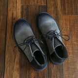 Cowhide handmade lace-up Martin boots_gray