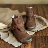 Literary retro soft bottom Martin boots_coffee