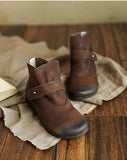 Literary retro soft bottom Martin boots_coffee