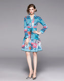 Fashion Contrast Printing Slim A-strap Dress