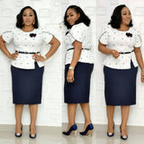 Fashion O-neck Printing Plus Size Two Pieces Sets XL-5XL