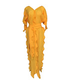 Fashion Plus Size Ruffles Maxi Dress