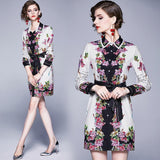 Fashionable Slimming Printed Shirt Dress