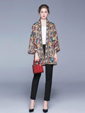 Fashion Retro Print Loose Slim Cotton Jacket