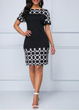 Plus Size Print OL Style Mini Dresses S-5XL