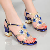 Gretchen Rhinestone Sandals-Blue