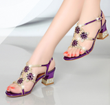 Gretchen Rhinestone Sandals-Purple