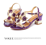 Gretchen Rhinestone Sandals-Purple