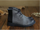 Cowhide handmade lace-up Martin boots_gray