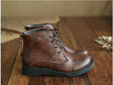 British style retro lace Martin boots_brown