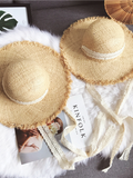 Hand-woven Lace Lace-up Straw Hat