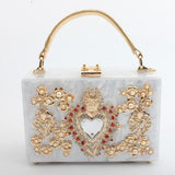 Acrylic Fashion Love Hollow Diamond Crossbody Shoulder Handbag